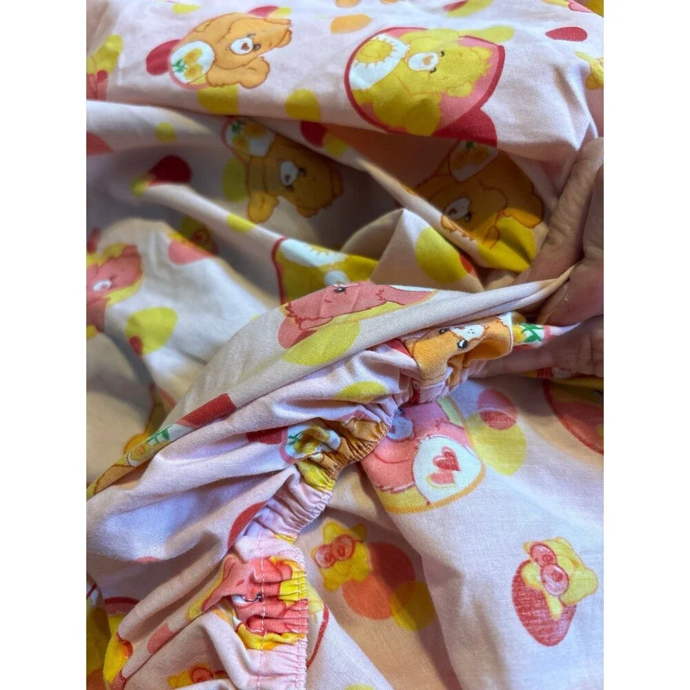 Care Bears vtg y2k Fitted Baby/Toddler Crib Sheet Pink “Fun Shine Love A Lot”